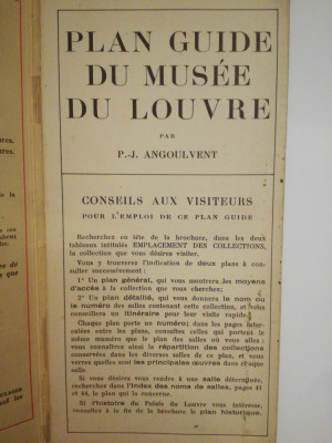 1927, Plan-guide du musee du Louvre, Musees nationaux, Palais du Louvre, 44 pag foto