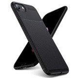 Husa pentru iPhone 7 Plus / 8 Plus, Techsuit CarbonFiber, Black