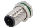 Conector BULGIN M12 3 pini tată 250V IP67 THT 4A PXMBNI12RPM03APCM12