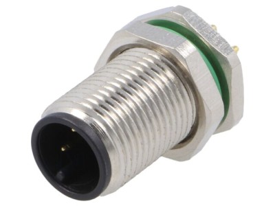 Conector BULGIN M12 3 pini tată 250V IP67 THT 4A PXMBNI12RPM03APCM12 foto