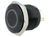 Comutator anti-vandalism &Oslash;16 mm, IP65, iluminare LED albastră, 12V