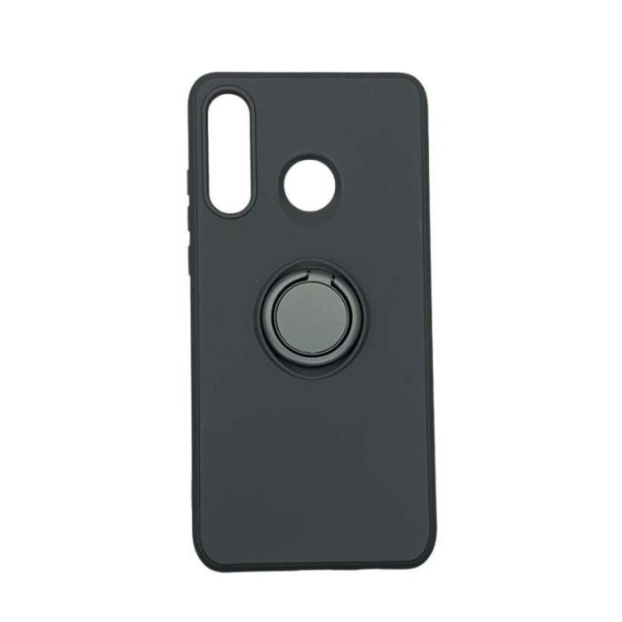 Husa protectie flippy compatibila cu huawei p30 lite liquid silicone ring cu suport rotativ negru