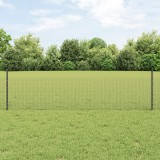 vidaXL Gard din plasă sudată cu 22 de st&acirc;lpi Gri 0.5x50 m Oțel