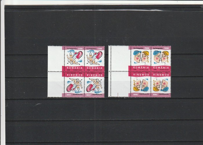 ROMANIA 2000 LP 1503 b ZIUA INDRAGOSTITILOR PERECHE SERII TETE-BECHE MNH NEST