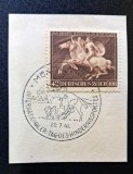 Germania / Deutsches Reich 1941-Fragment Comemorativ "Das Braune Band von Deutschland" (42+108 Rpf Maro) Ștampilat special M&uuml;nchen 20.7.41- CKL2