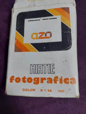 Hartie fotografica 9 x 14-BC -AZO Azomures-Targu Mures/10O/Punga hartie Sigilata foto