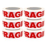 Set 6 Role Banda Adeziva tip scotch, FRAGILE, 48 mm x 100 m