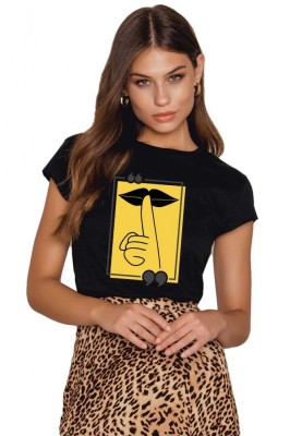 Tricou dama negru - Don`t Speak - L foto