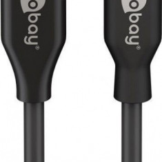 Cablu de date + incarcare USB-C la iPhone Lightning MFI T-T 0.5m Negru, Goobay 39428