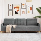 VidaXL Canapea cu 3 locuri, gri &icirc;nchis, 210 cm, material textil