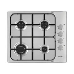 Plita incorporabila Zilan, 60 x 50 cm, 7.35 kW, inox, 4 arzatoare, aprindere electrica, Argintiu