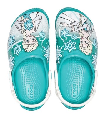 Saboti Crocs Crocs Fun Lab Frozen Lights Clog Kids Albastru - Tropical Teal foto