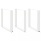 VidaXL Picioare de masă &icirc;n formă de U, 3 buc., alb, 80x(72-73) cm, oțel