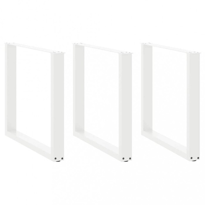 vidaXL Picioare de masă &icirc;n formă de U, 3 buc., alb, 80x(72-73) cm, oțel