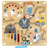 Labirint Magnetic Lemn Vilac, Numere si Culori, Circ - Joc Educativ Motricitate, Concentrare, 2 Ani+