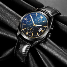 Ceas Barbati Casual GENEVA Calendar Black Edition 2020 Fashion|Luxury|Business foto