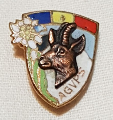 Insigna VANATOARE si Pescuit - AGVPS - CAPRA NEAGRA &amp;amp; FLOARE DE COLT - 1970 foto