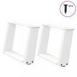 VidaXL Picioare pentru măsuță de cafea &icirc;n formă de U, 2 buc., alb, 40x(30-31) cm, oțel