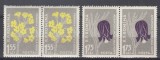ROMANIA 1957 LP 432 b FLORA CARPATINA VALORILE 1,55 LEI SI 1,75 LEI +1,55 LEI SI 1,75 LEI EROAREA CU LITERA M STARE MNH