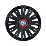 Cumpara ieftin Set 4 capace roti Negre Cu Inel Rosu Active R16 pentru gama auto Volkswagen, Autohelix MSA