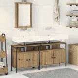 Set de mobilier pentru baie 3 piese Stejar artizanal Lemn ingineresc