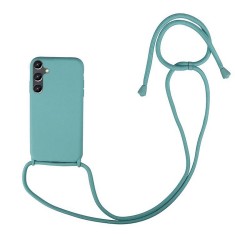 Husa compatibila cu samsung galaxy a34, strap, cu snur prindere gat regrabil, camera protect, antishock, mint green foto