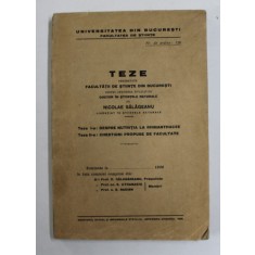 DESPRE NUTRITIA LA RHINANTHACEE / CHESTIUNI PROPUSE DE FACULTATE - TEZE PREZENTATE FACULTATII DE STIINTE DIN BUCURESTI de NICOLAE SALAGEANU , 1936 , D