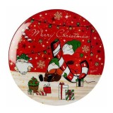 Farfurie portelan multicolor Craciun Gnomi III 20 cm