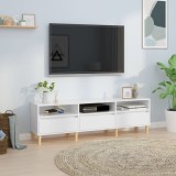 VidaXL Comodă TV, alb extralucios, 150x30x44,5 cm, lemn prelucrat