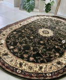 Cumpara ieftin Covor Oval Model Lotos 523-310, Marime 60 x 110 cm, Verde, Inaltime Fir 8 mm, Antialergic, Polipropilena, Living, Dormitor, Sufragerie, Birou