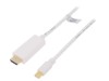 Cablu DisplayPort 1.2 la HDMI 3m Alb