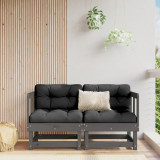 Canapea de colt de gradina, 2 buc., gri, lemn masiv de pin GartenMobel Dekor, vidaXL
