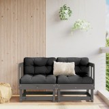 Canapea Colt Gradina 2 Buc Gri Lemn Masiv Pin 61x61x62cm