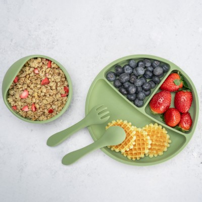 Set Diversificare, AppeKids, 100% Silicon, Basic - Raw Green foto