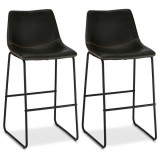 Set of 2 Black Bar Chairs Indiana