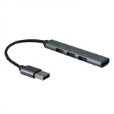 HUB USB 2.0-A la 4 x USB-A 0.12m Gri, S3018, Oem