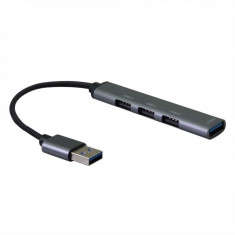 HUB USB 2.0-A la 4 x USB-A 0.12m Gri, S3018