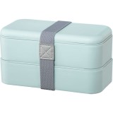 Cumpara ieftin Set 2 Caserole Xavax To Go, 1L, Stivuibile, Etanșe, Alb/Albastru Pastel, Polipropilenă, Microunde