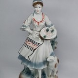 Bibelou portelan romanesc vechi, vintage - Tarancuta cu miel