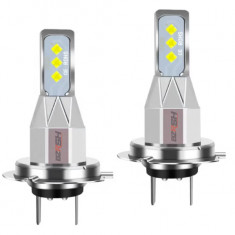 Set 2 Becuri Auto Led H7, 50W bec, 6SMD, 6000K, 8000Lm, BZRSH, 12V