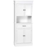 HOMCOM Bufet de cuisine armoire de cuisine multi-rangements 2 dulapuri 2 uși sertar nișă MDF panouri particule E1 alb | Aosom Romania