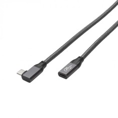 Cablu prelungitor USB 3.2 Gen2 type C drept/unghi 90 grade T-M 1.5m brodat, HICON HI-U3CW-0150