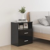Gossi noptiere, 2 buc., negru, 50x32x60 cm