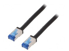 Patch cord S/FTP Cat6a negru 50m 26AWG