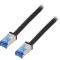 Patch cord S/FTP Cat6a negru 50m 26AWG