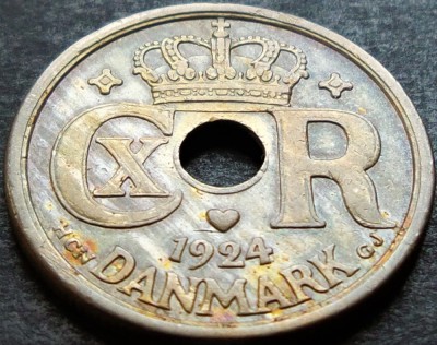 Moneda istorica 25 ORE - DANEMARCA, anul 1924 * cod 132 B foto