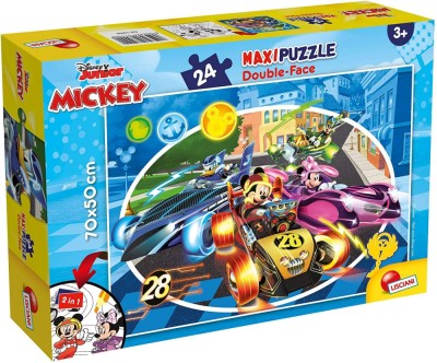 Puzzle de colorat - Mickey in cursa (24 piese) PlayLearn Toys foto