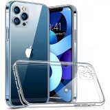 Husa silicon cu protectie camera Iphone 13 Pro, Transparent, Fara snur