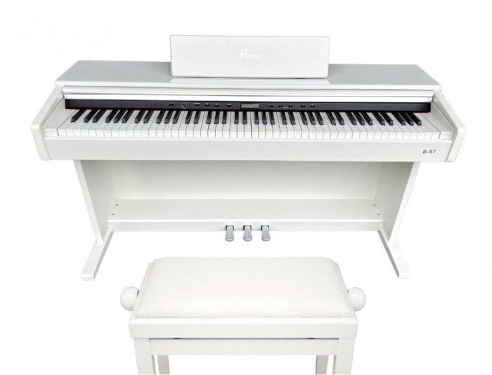 Pian Digital Flame B97 WH Alb + Scaun Classic Cantabile