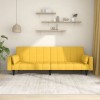 Canapea extensibila 2 locuri vidaXL, galbena, textil, cu 2 perne incluse, 220x84.5x69 cm